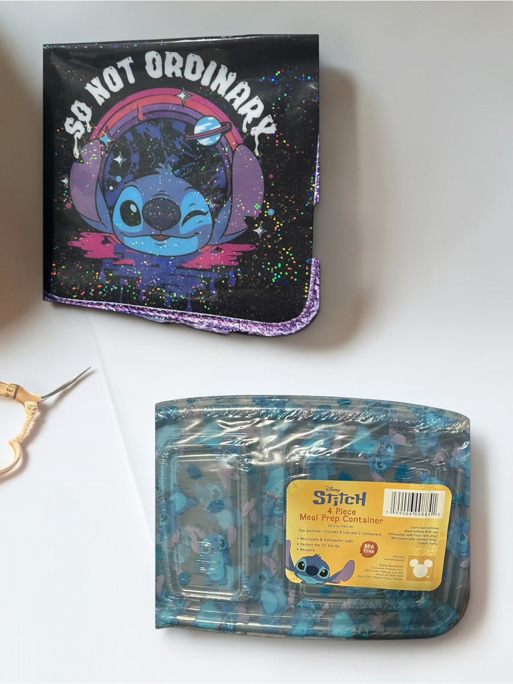 NWT Disney Stitch 4-Piece Meal Prep Container Set with lunch bag